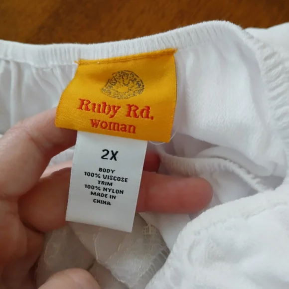 White Laceb Blouse. Plus Size NWT - Picture 3 of 3